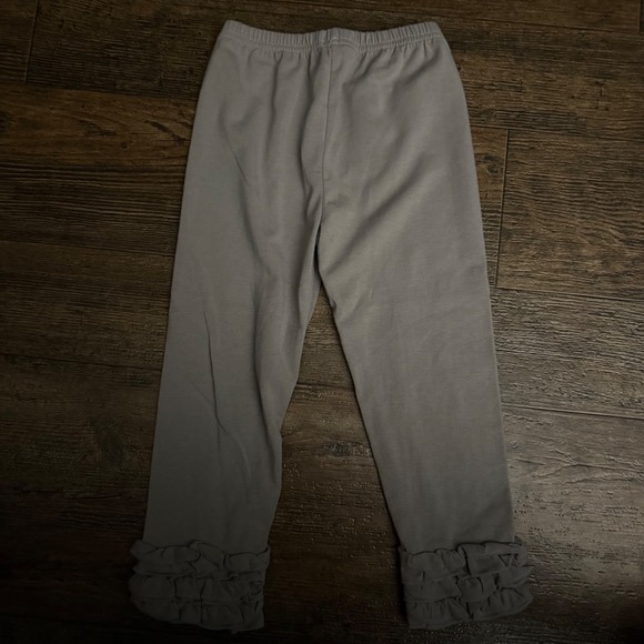 Kids Gray Ruffle Bottom Leggings‎ Pants Size 4T Easy Faith - Picture 2 of 6